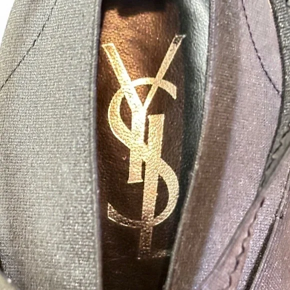 Yves Saint Laurent Luxury-Open Toe-Black Stiletto  Heels 36.5 - Picture 7 of 8